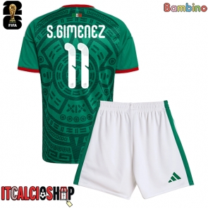 Messico Santiago Gimenez #11 Prima Maglia Bambino Mondiali 2026 Manica Corta (+ Pantaloni corti)